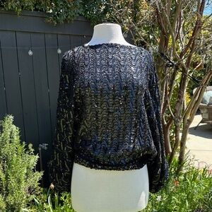 Vintage Miss H. Hochberg & Co. Sequin Batwing 70/80s Top - size S